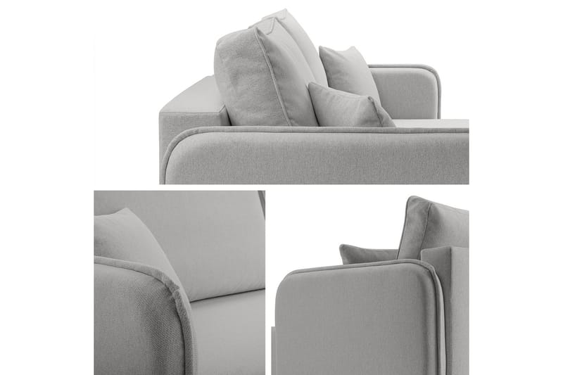 Chandru Sovesofa med Sjeselong 3-seter i Plysj - Beige - Møbler - Sofaer - Sovesofaer