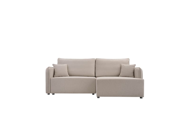 Chandru Sovesofa med Sjeselong 3-seter i Plysj - Grå - Møbler - Sofaer - Sovesofaer