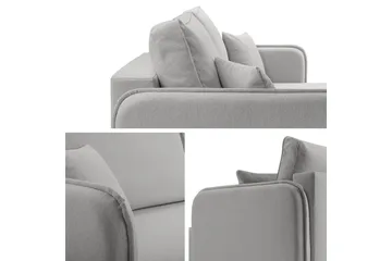 Chandru Sovesofa med Sjeselong 3-seter i Plysj - Beige - Møbler - Sofaer - Sovesofaer