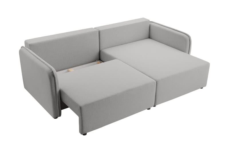 Chandru Sovesofa med Sjeselong 3-seter i Plysj - Beige - Møbler - Sofaer - Sovesofaer