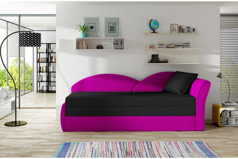 Chasidi 2-seter Sovesofa Høyre - Svart/Rosa - Møbler - Sofaer - Sovesofaer