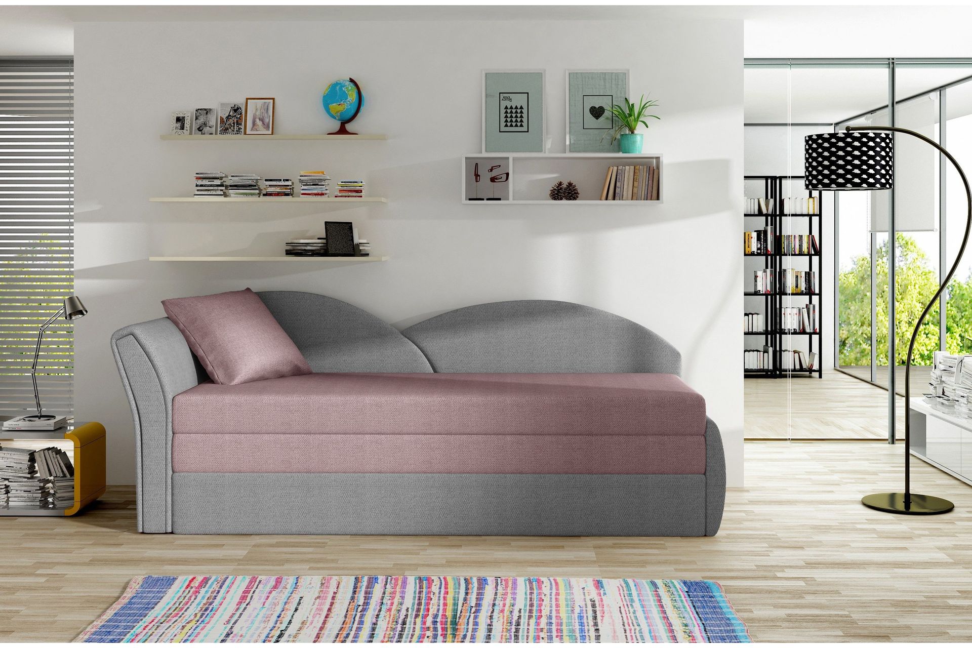 Chasidi Sovesofa 2-seters - Rosa/Grå