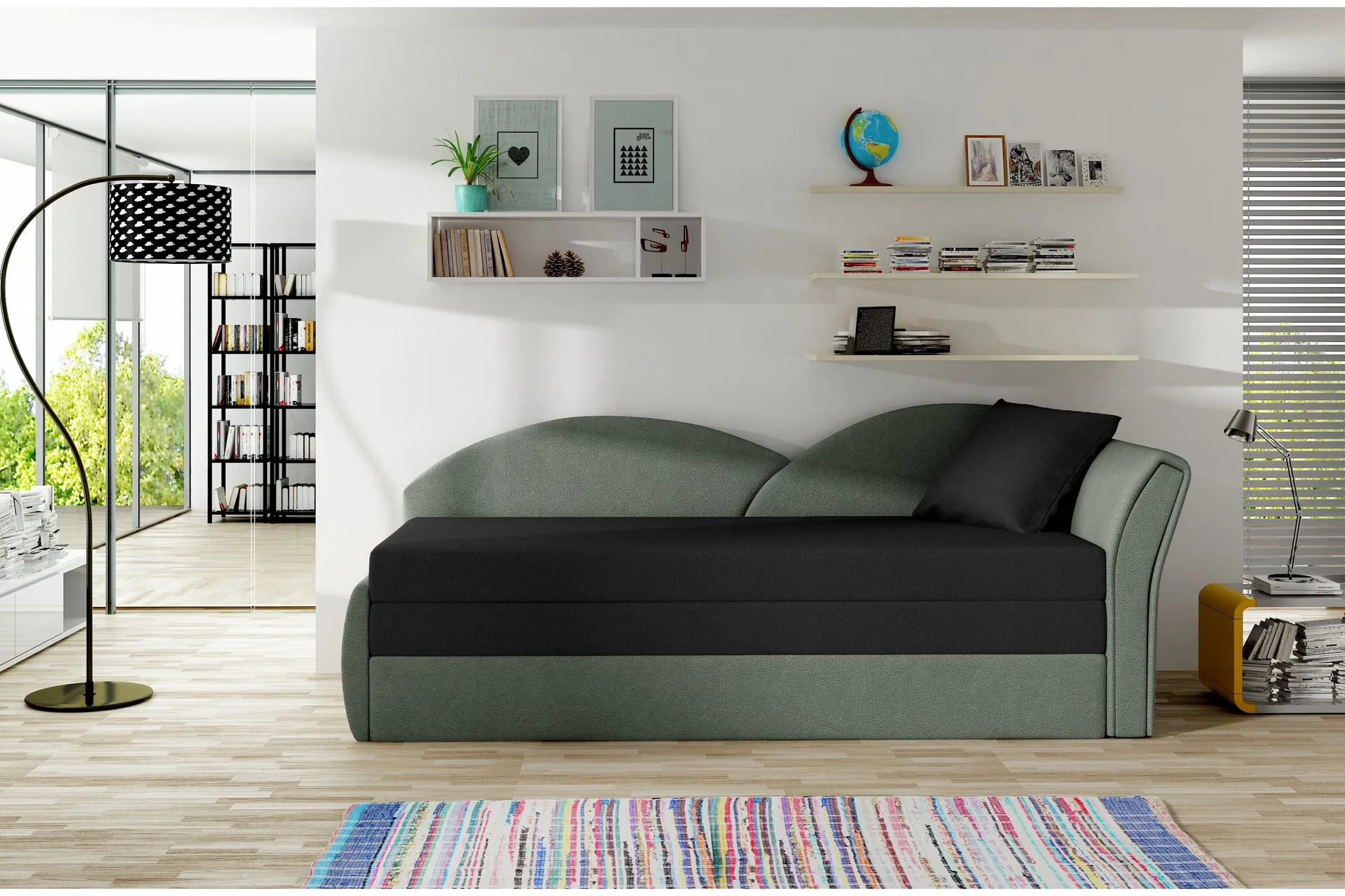 Chasidi Sovesofa - Svart/Grå