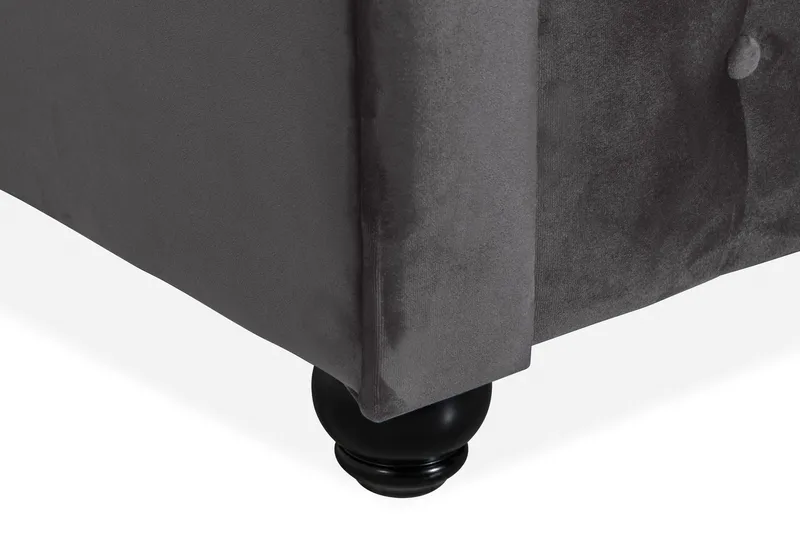 Chesterfield Deluxe 3-seter Fremoverbøyd sovesofa i fløyel - Mørkegrå Fløyel - Møbler - Sofaer - Sovesofaer