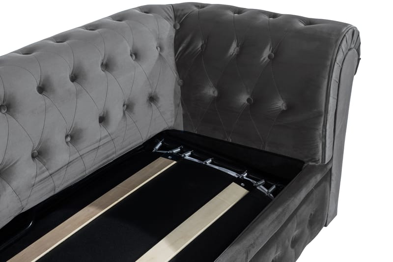Chesterfield Deluxe 3-seter Fremoverbøyd sovesofa i fløyel - Mørkegrå Fløyel - Møbler - Sofaer - Sovesofaer