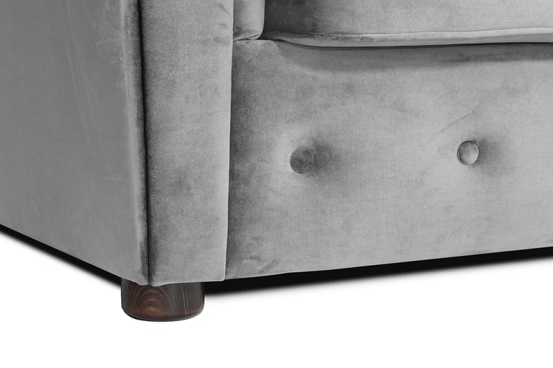 Chesterfield Deluxe Sovesofa 2-seters med Sjeselong - Grå - Møbler - Sofaer - Sovesofaer