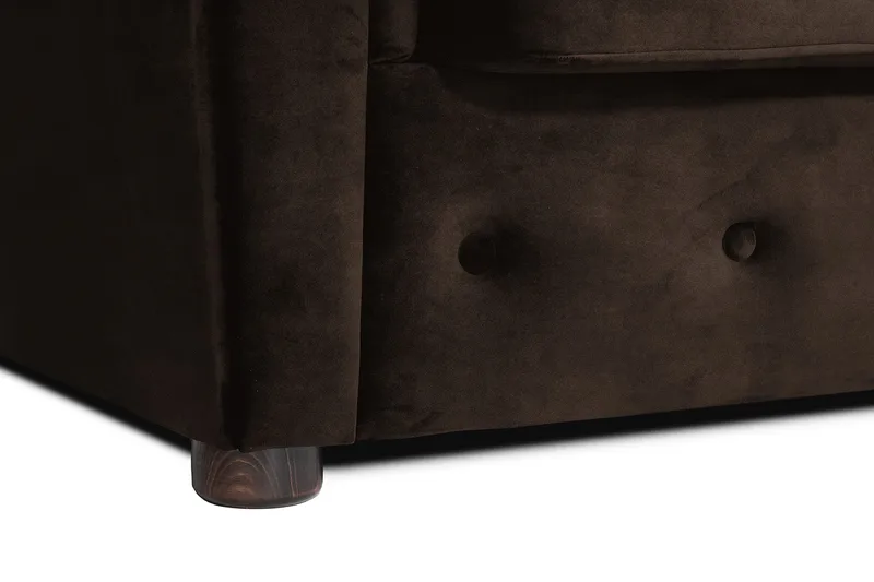 Chesterfield Deluxe Sovesofa 2-seters med Sjeselong - Vintage Brun - Møbler - Sofaer - Sovesofaer