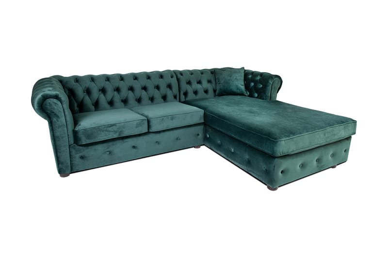 Chesterfield Deluxe Sovesofa 2-seters med Sjeselong - Møbler - Sofaer - Sovesofaer