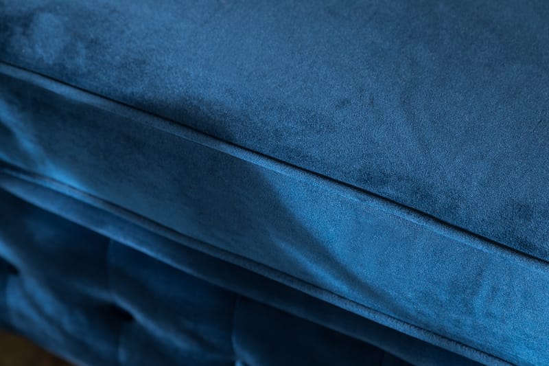 Chesterfield Lyx 3-seter Fløyelssofa – Dyp sofa - Blå - Møbler - Sofaer - Sovesofaer