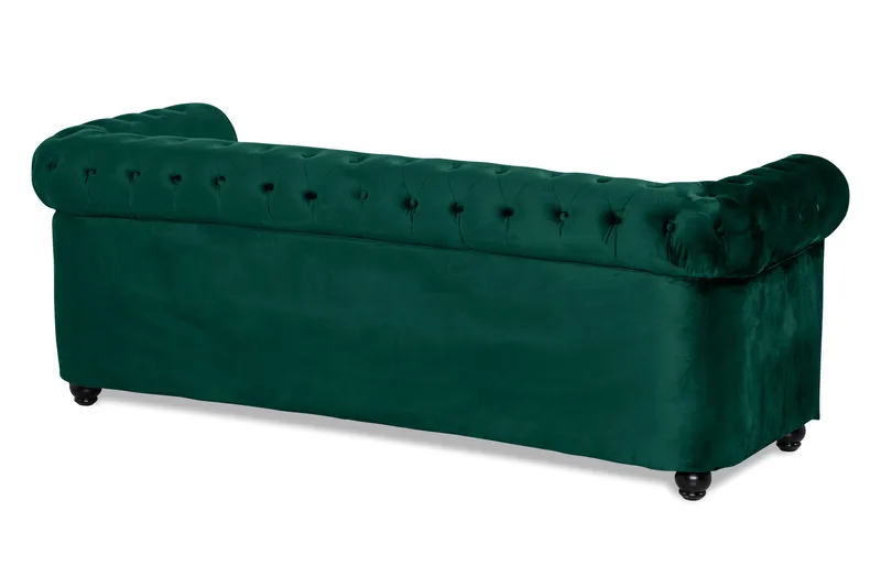 Chesterfield Lyx 3-seter Fremoverbøyd sovesofa i fløyel - Grønn - Møbler - Sofaer - Sovesofaer