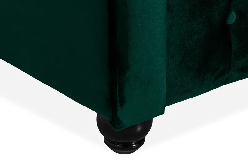 Chesterfield Lyx 3-seter Fremoverbøyd sovesofa i fløyel - Mørkegrønn / Grønn - Møbler - Sofaer - Sovesofaer