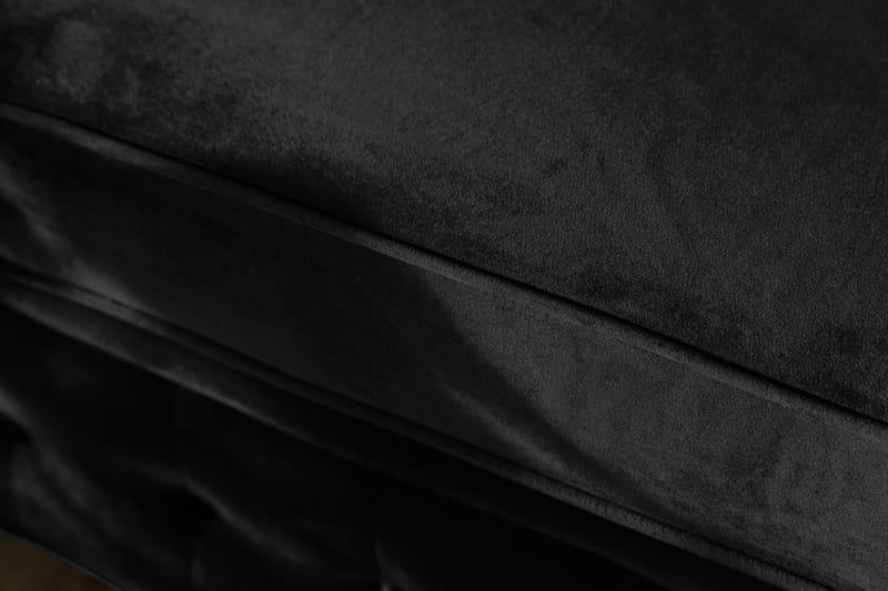 Chesterfield Lyx 3-seter Fremoverbøyd sovesofa i fløyel - Svart - Møbler - Sofaer - Sovesofaer