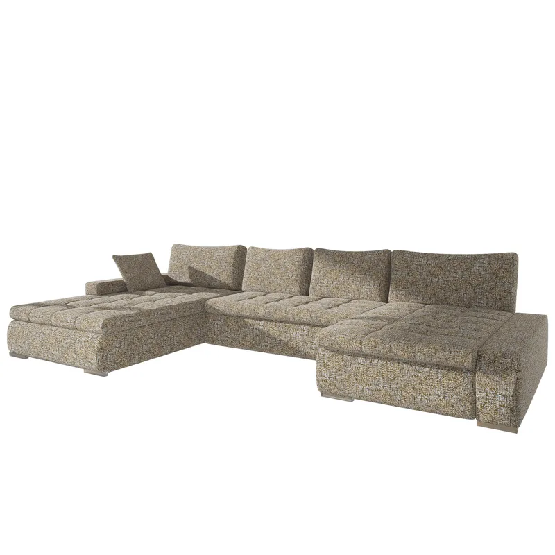 Cillo 5-seters U-formet sovesofa med dobbeltdivan, beige