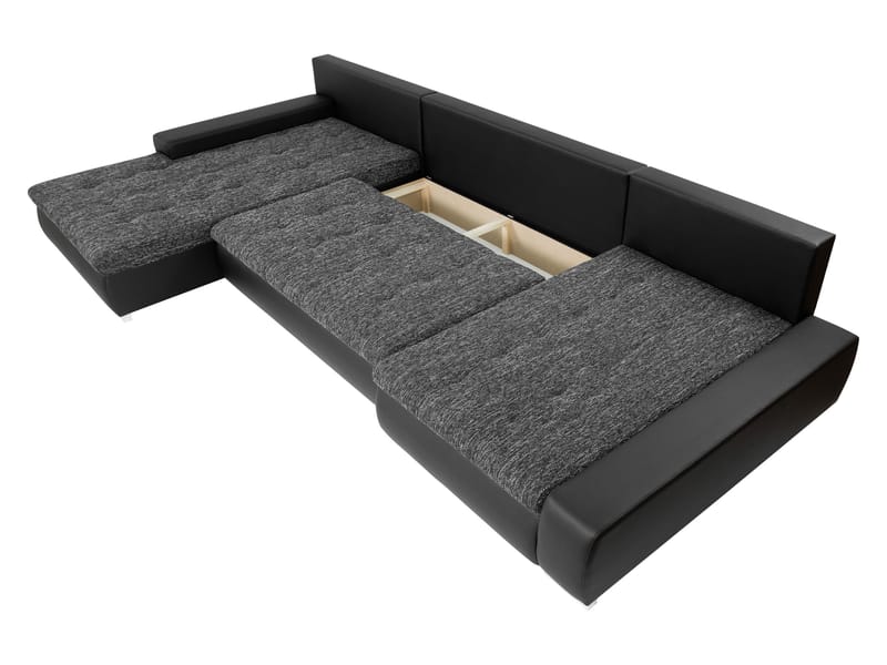 Cillo 5-seters U-formet sovesofa med dobbeltdivan - beige - Møbler - Sofaer - Sovesofaer