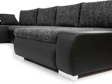 Cillo 5-seters U-formet sovesofa med dobbeltdivan - grå - Møbler - Sofaer - Sovesofaer