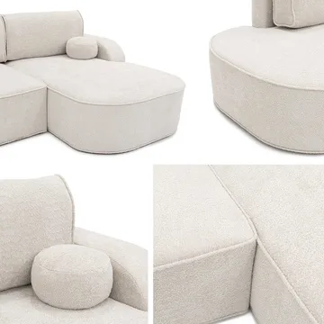 Cinrel Sovesofa med sjeselong 3-seter - Grå - Møbler - Sofaer - Sovesofaer