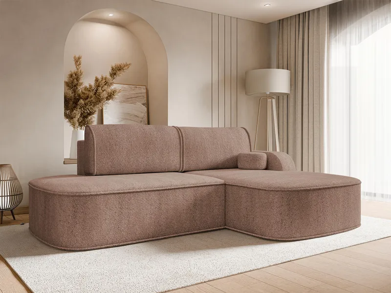 Cinrel Sovesofa med sjeselong 3-seter - Rosa - Møbler - Sofaer - Sovesofaer