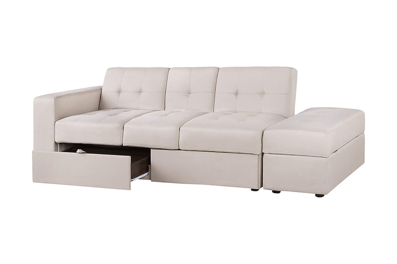 Citlalic 3-seter Sovesofa 90x210 cm med Oppbevaring i Stoff - Beige - Møbler - Sofaer - Sovesofaer