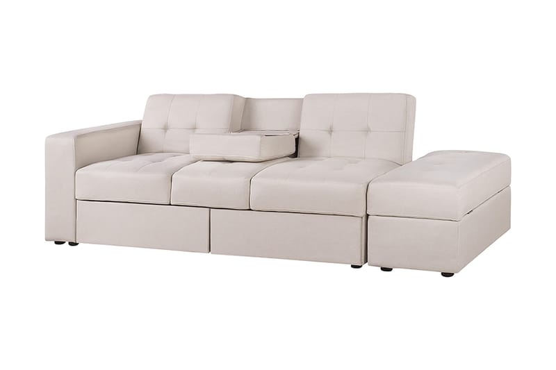 Citlalic 3-seter Sovesofa 90x210 cm med Oppbevaring i Stoff - Beige - Møbler - Sofaer - Sovesofaer