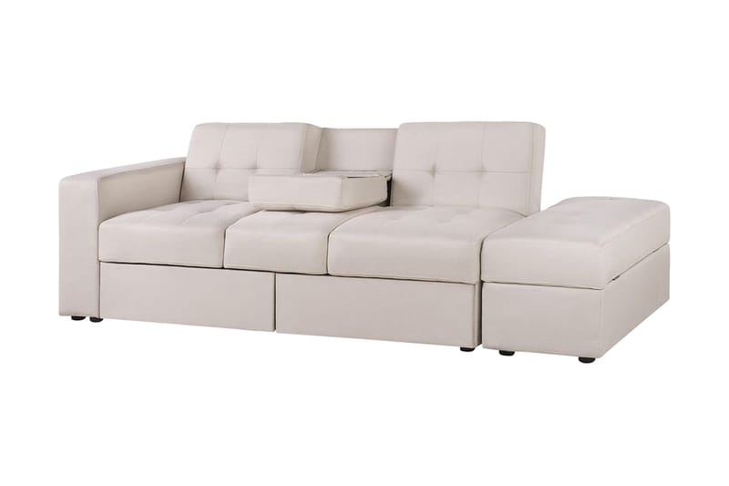 Citlalic 3-seter Sovesofa 90x210 cm med Oppbevaring i Stoff - Beige - Møbler - Sofaer - Sovesofaer