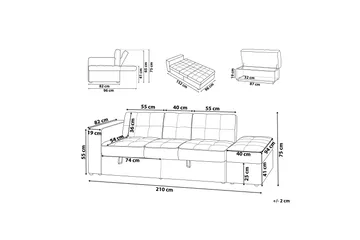 Citlalic Sovesofa - Beige - Møbler - Sofaer - Sovesofaer