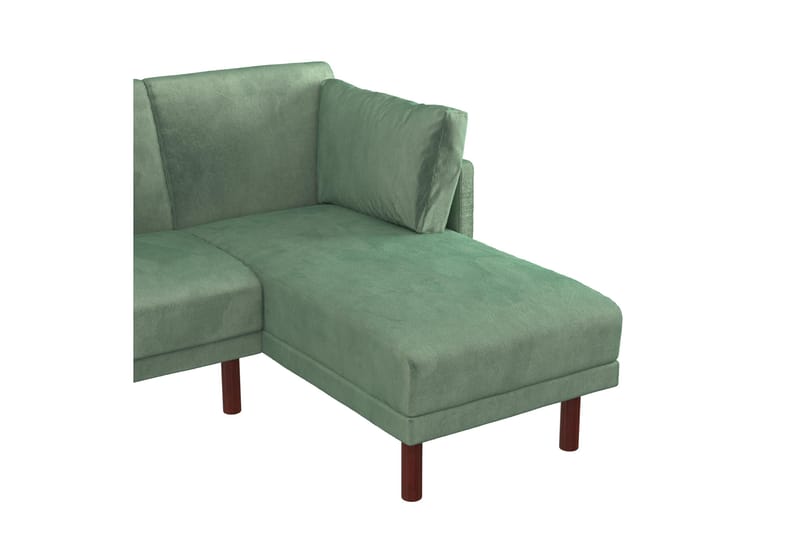 Clair 3-seters Sovesofa med Sjeselong Justerbar Fløyel/Grønn - Dorel Home - Møbler - Sofaer - Sovesofaer