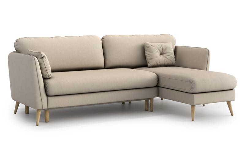 Claravik Sovesofa med Divan - Beige - Møbler - Sofaer - Sovesofaer