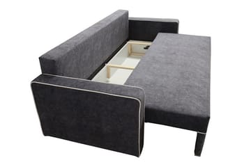 Clarina 3-seters Sovesofa 143x200 cm med Oppbevaring i Fløyel - Grønn - Møbler - Sofaer - Sovesofaer