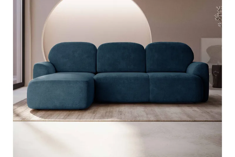 Corfu Sovesofa Med 3-Seters Divan - Blå - Møbler - Sofaer - Sovesofaer
