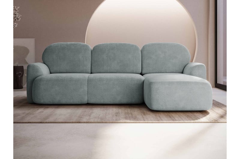 Corfu Sovesofa Med 3-Seters Divan - Grå - Møbler - Sofaer - Sovesofaer