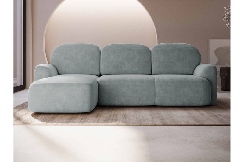 Corfu Sovesofa Med 3-Seters Divan - Grå - Møbler - Sofaer - Sovesofaer