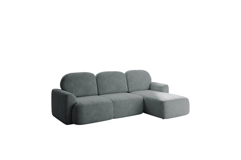 Corfu Sovesofa Med 3-Seters Divan - Grå - Møbler - Sofaer - Sovesofaer