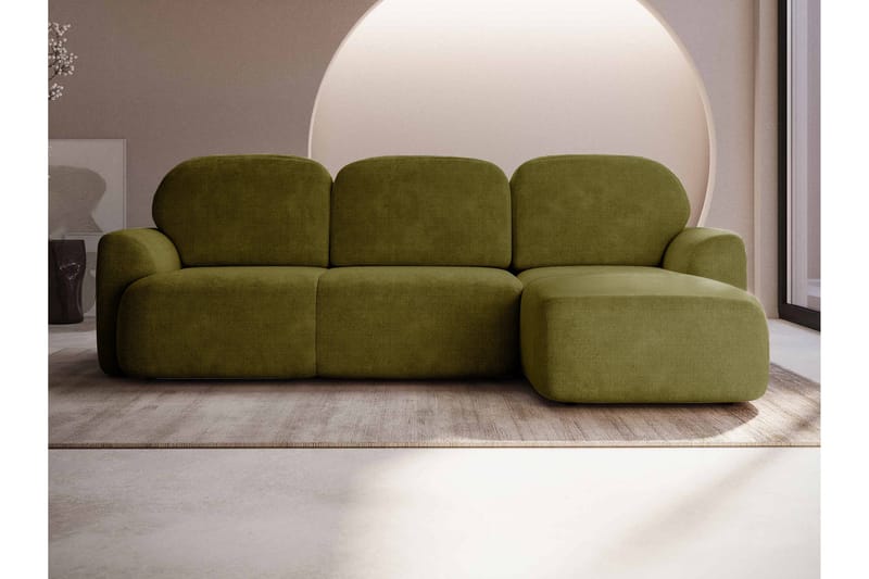 Corfu Sovesofa Med 3-Seters Divan - Grønn - Møbler - Sofaer - Sovesofaer