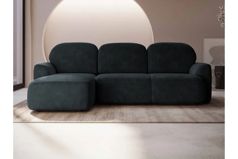 Corfu Sovesofa Med 3-Seters Divan - Svart - Møbler - Sofaer - Sovesofaer