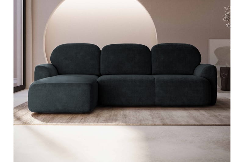 Corfu Sovesofa Med 3-Seters Divan - Svart - Møbler - Sofaer - Sovesofaer
