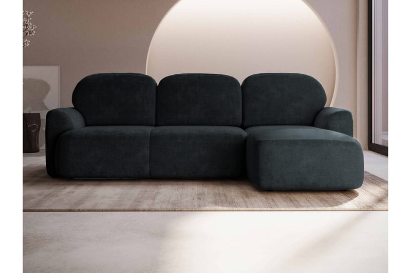 Corfu Sovesofa Med 3-Seters Divan - Svart - Møbler - Sofaer - Sovesofaer