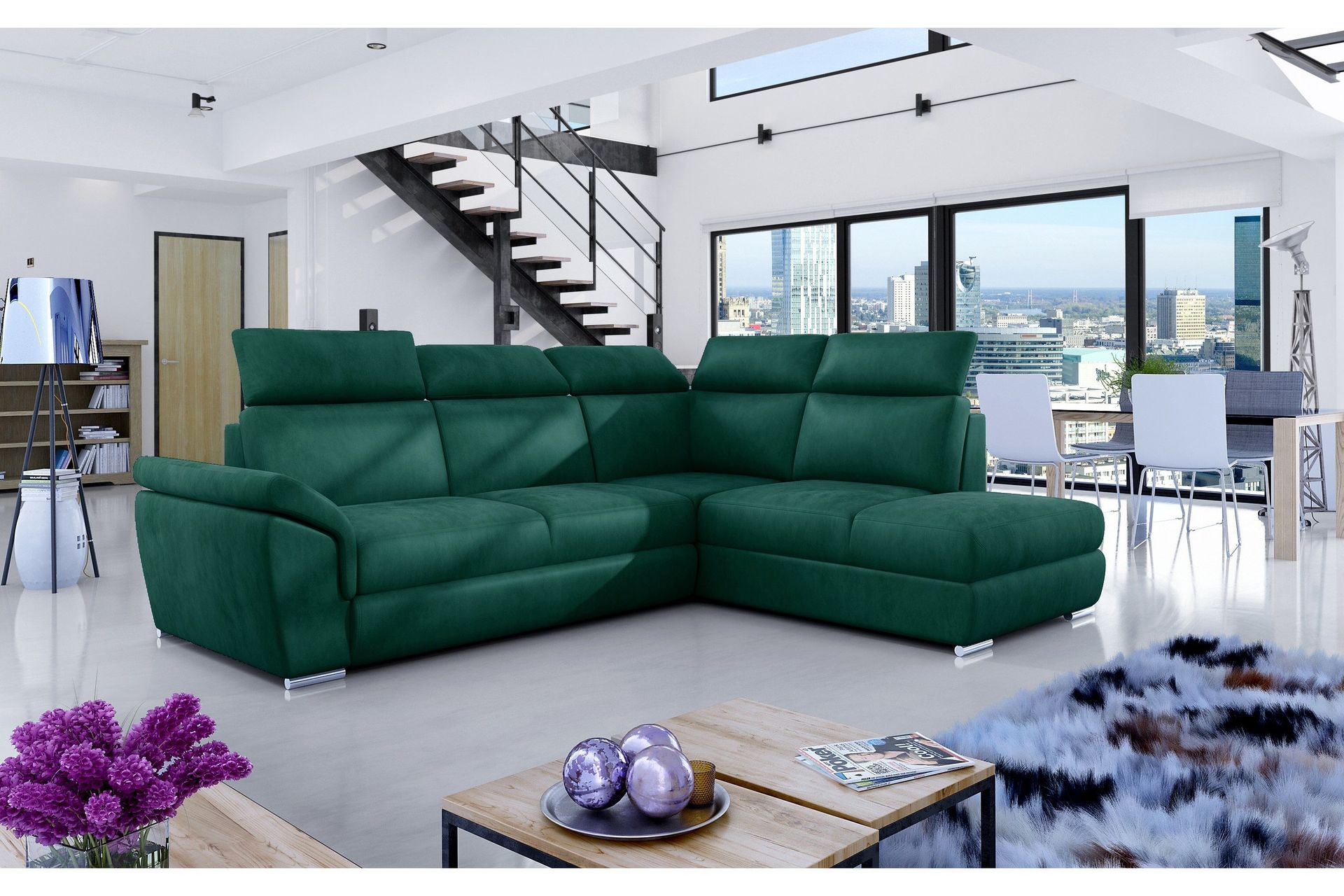 Coroniella Hjørnesovesofa - Grønn