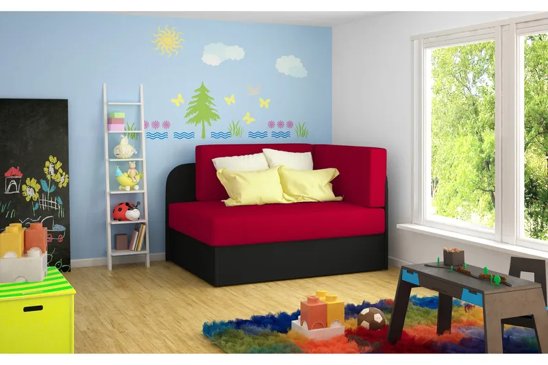 Crenviz Sovesofa, Rød/Svart