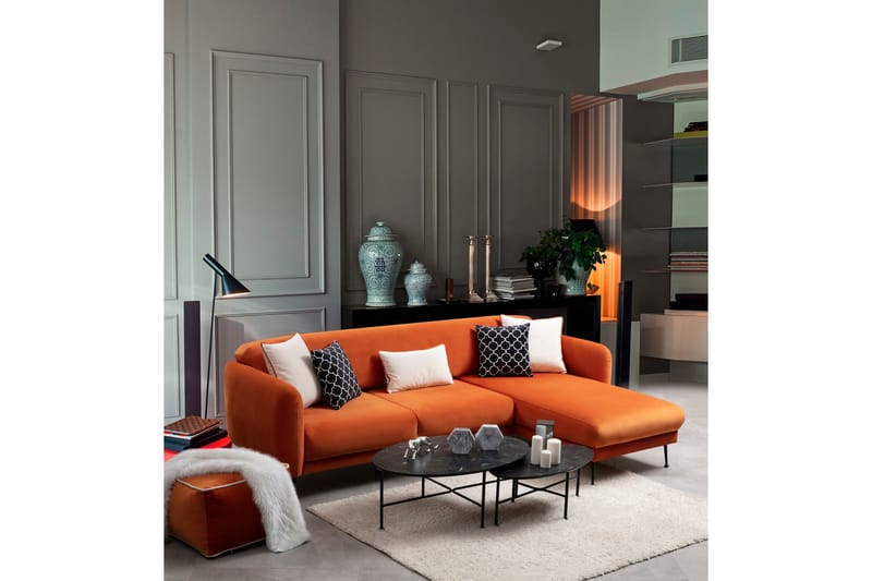 Crivaro Sovesofa med Divan Høyre - Oransje - Møbler - Sofaer - Sovesofaer