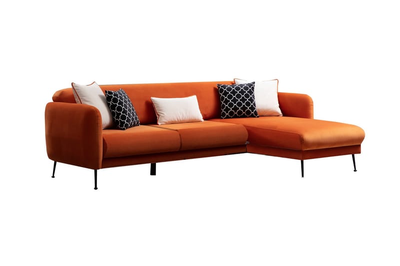 Crivaro Sovesofa med Divan Høyre - Oransje - Sovesofaer - Sovesofa divan