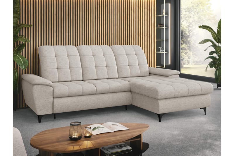 Crystalina Sovesofa med Sjeselong 3-seter - Beige - Møbler - Sofaer - Sovesofaer