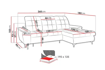 Crystalina Sovesofa med Sjeselong 3-seter - Beige - Møbler - Sofaer - Sovesofaer