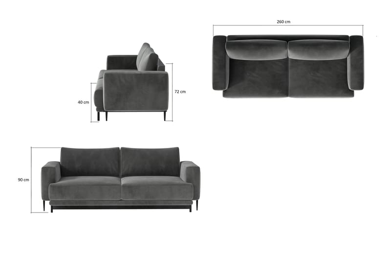 Dalia Sofa - Beige - Sovesofaer - 4 seters sovesofa