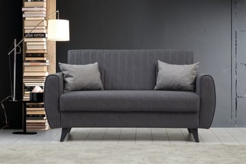 Dalima 2-seter Sovesofa 55x125 cm med Oppbevaring i Lin - Antrasitt - Møbler - Sofaer - Sovesofaer