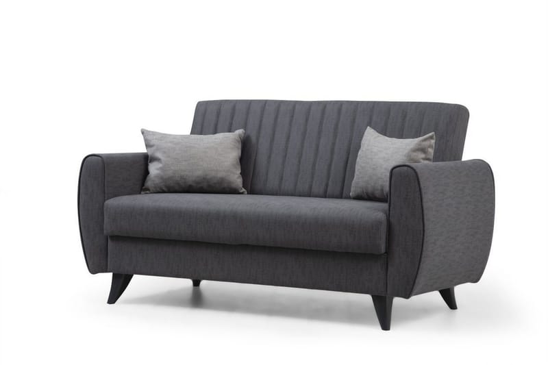 Dalima 2-seter Sovesofa 55x125 cm med Oppbevaring i Lin - Antrasitt - Møbler - Sofaer - Sovesofaer