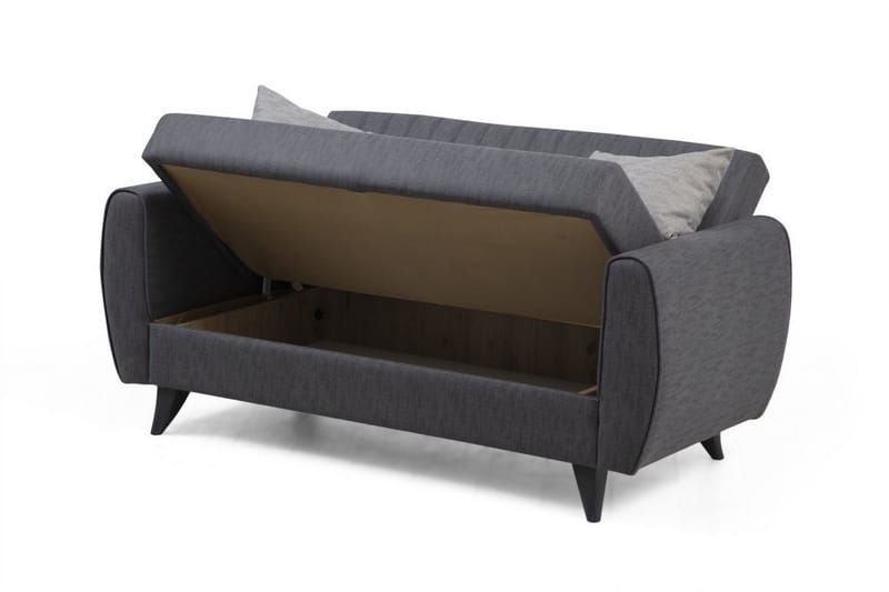 Dalima 2-seter Sovesofa 55x125 cm med Oppbevaring i Lin - Antrasitt - Møbler - Sofaer - Sovesofaer