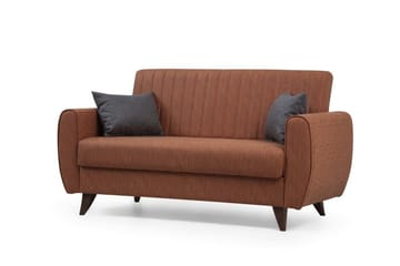 Dalima 2-seter Sovesofa 55x125 cm med Oppbevaring i Stoff - Terrakotta - Møbler - Sofaer - Sovesofaer