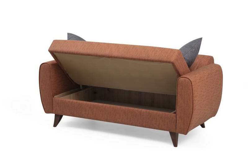 Dalima 2-seter Sovesofa 55x125 cm med Oppbevaring i Stoff - Terrakotta - Møbler - Sofaer - Sovesofaer