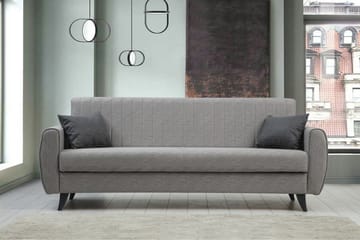 Dalima 3-seter Sovesofa 55x183 cm med Oppbevaring i Stoff - Grå - Møbler - Sofaer - Sovesofaer
