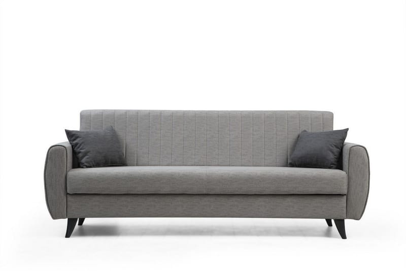 Dalima 3-seter Sovesofa 55x183 cm med Oppbevaring i Stoff, Grå